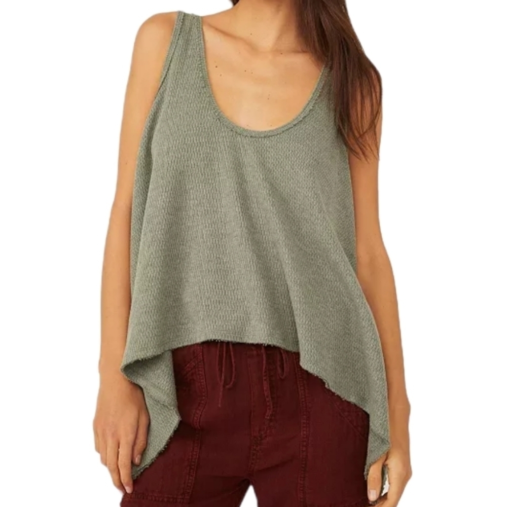 FREE‎ PEOPLE Sing La La Handkerchief-Hem Tank Sz XSMALL